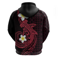 Aloha Hammerhead Shark Hoodie Feverish Pink Hawaiian Kakau Tribal Tattoo