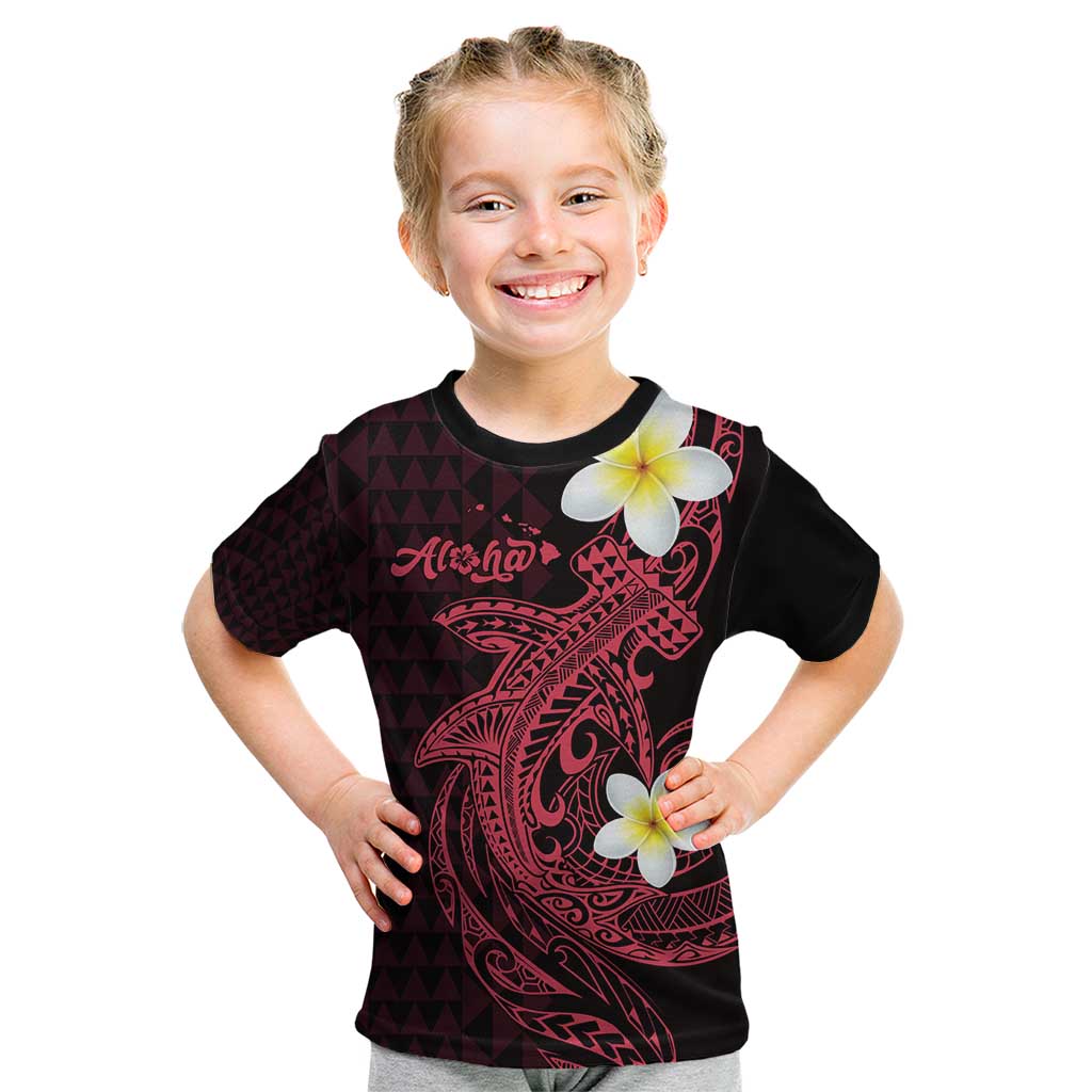 Aloha Hammerhead Shark Kid T Shirt Feverish Pink Hawaiian Kakau Tribal Tattoo