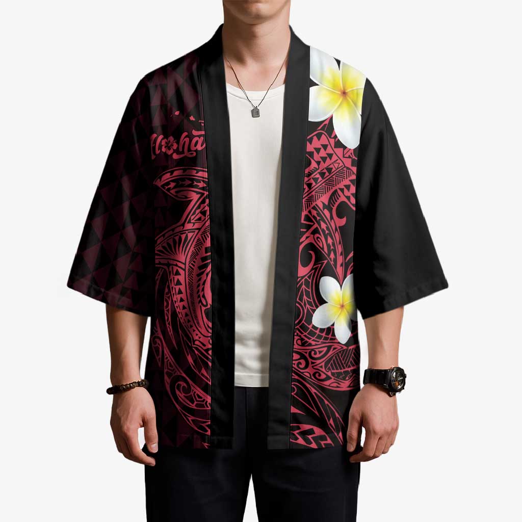 Aloha Hammerhead Shark Kimono Feverish Pink Hawaiian Kakau Tribal Tattoo - Polynesian Pride