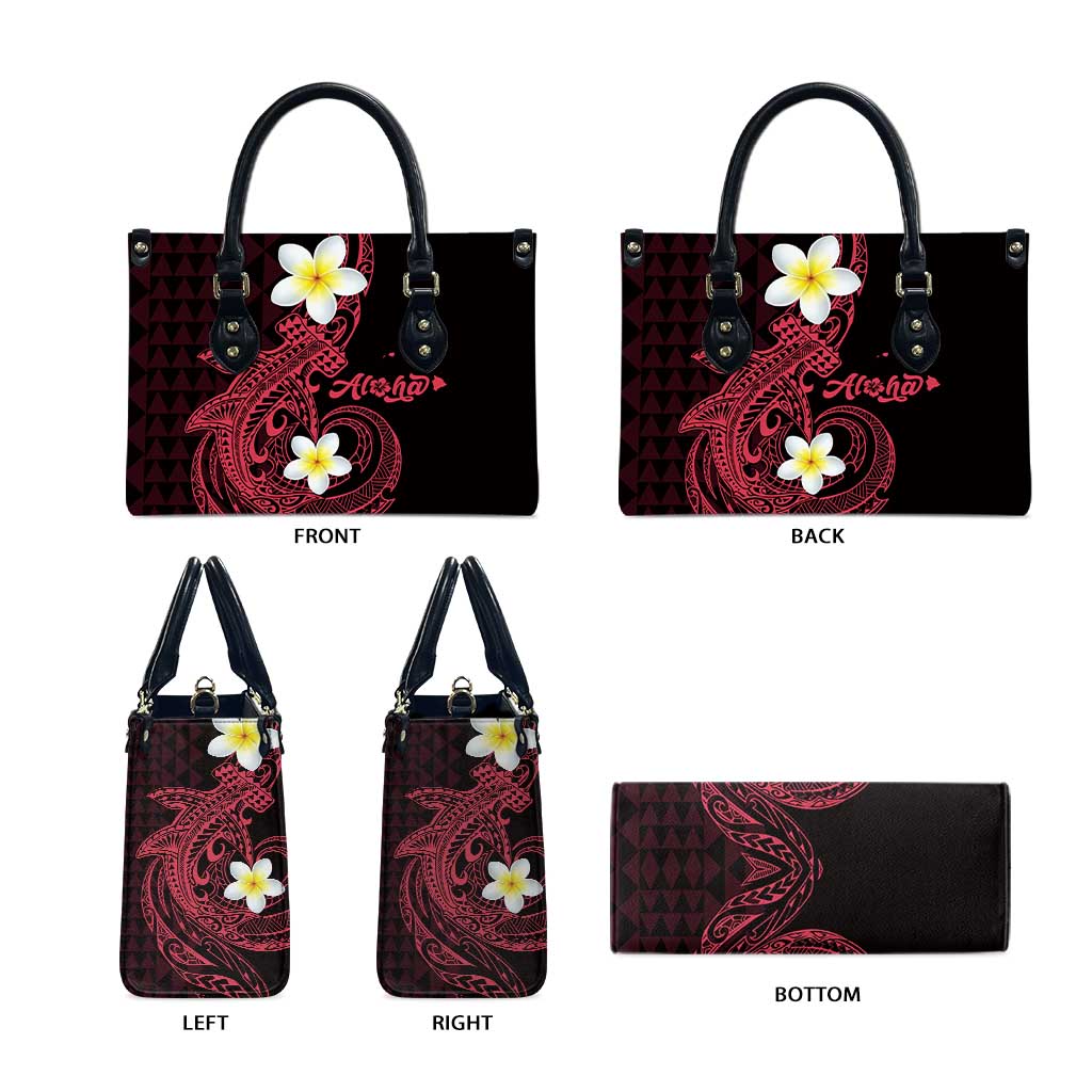 Aloha Hammerhead Shark Leather Bag Feverish Pink Hawaiian Kakau Tribal Tattoo - Polynesian Pride