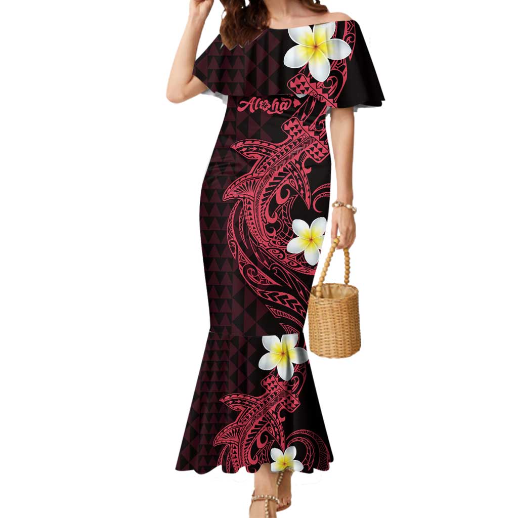Aloha Hammerhead Shark Mermaid Dress Feverish Pink Hawaiian Kakau Tribal Tattoo LT9 Women Pink - Polynesian Pride