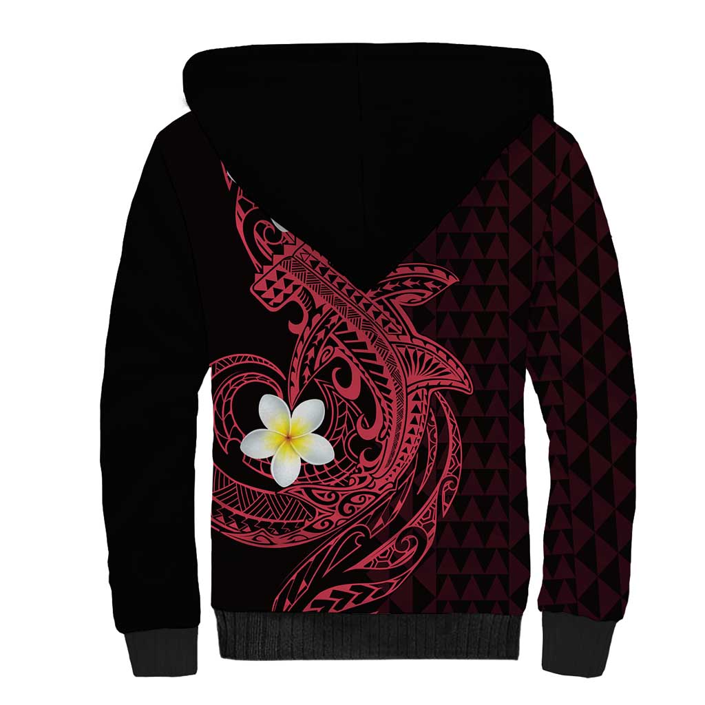 Aloha Hammerhead Shark Sherpa Hoodie Feverish Pink Hawaiian Kakau Tribal Tattoo LT9 - Polynesian Pride