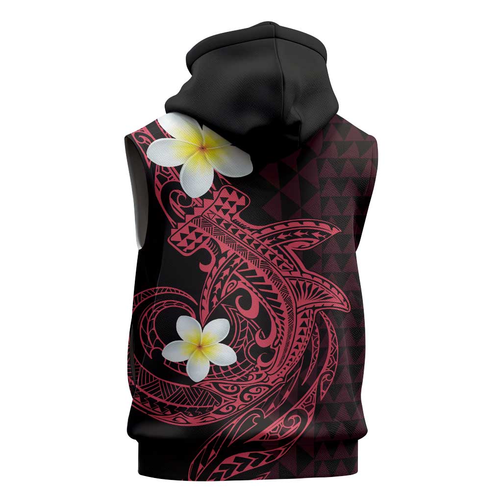 Aloha Hammerhead Shark Sleeveless Hoodie Feverish Pink Hawaiian Kakau Tribal Tattoo LT9 - Polynesian Pride