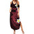 Aloha Hammerhead Shark Summer Maxi Dress Feverish Pink Hawaiian Kakau Tribal Tattoo
