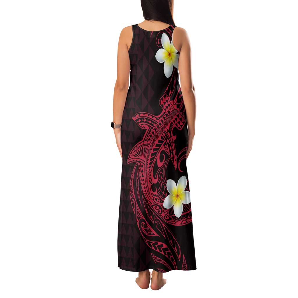 Aloha Hammerhead Shark Tank Maxi Dress Feverish Pink Hawaiian Kakau Tribal Tattoo LT9 - Polynesian Pride