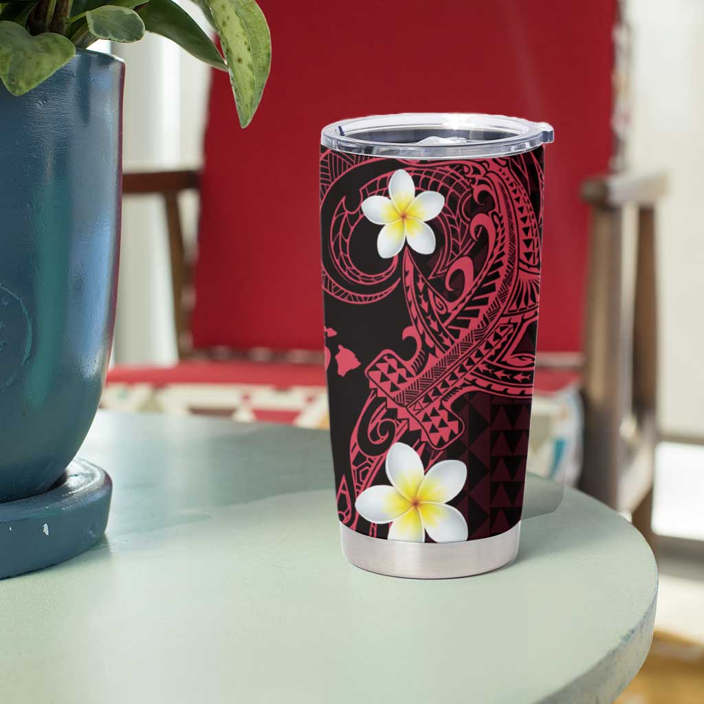 Aloha Hammerhead Shark Tumbler Cup Feverish Pink Hawaiian Kakau Tribal Tattoo