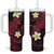 Aloha Hammerhead Shark Tumbler With Handle Feverish Pink Hawaiian Kakau Tribal Tattoo