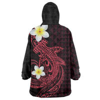 Aloha Hammerhead Shark Wearable Blanket Hoodie Feverish Pink Hawaiian Kakau Tribal Tattoo LT9 - Polynesian Pride