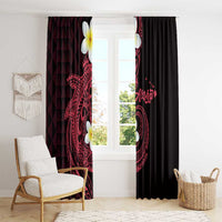 Aloha Hammerhead Shark Window Curtain Feverish Pink Hawaiian Kakau Tribal Tattoo