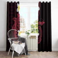 Aloha Hammerhead Shark Window Curtain Feverish Pink Hawaiian Kakau Tribal Tattoo