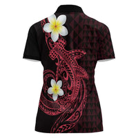 Aloha Hammerhead Shark Women Polo Shirt Feverish Pink Hawaiian Kakau Tribal Tattoo LT9 - Polynesian Pride