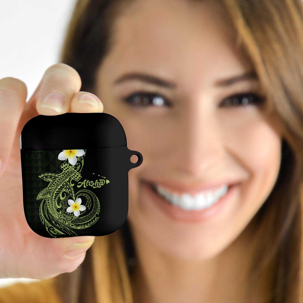 Aloha Hammerhead Shark AirPods Case Lime Rickey Hawaiian Kakau Tribal Tattoo - Polynesian Pride