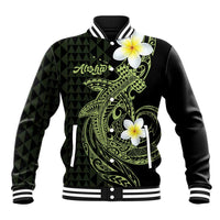 Aloha Hammerhead Shark Baseball Jacket Lime Rickey Hawaiian Kakau Tribal Tattoo LT9 Unisex Lime - Polynesian Pride