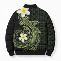 Aloha Hammerhead Shark Bomber Puffer Jacket Lime Rickey Hawaiian Kakau Tribal Tattoo LT9 - Polynesian Pride