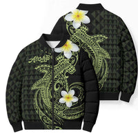 Aloha Hammerhead Shark Bomber Puffer Jacket Lime Rickey Hawaiian Kakau Tribal Tattoo LT9 - Polynesian Pride
