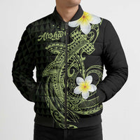 Aloha Hammerhead Shark Bomber Puffer Jacket Lime Rickey Hawaiian Kakau Tribal Tattoo LT9 - Polynesian Pride