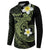 Aloha Hammerhead Shark Button Sweatshirt Lime Rickey Hawaiian Kakau Tribal Tattoo