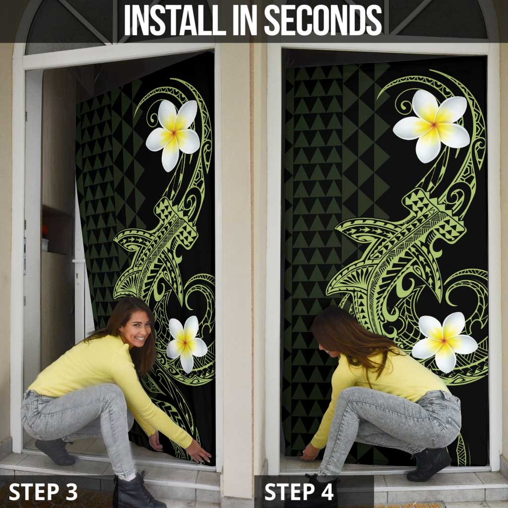 Aloha Hammerhead Shark Door Cover Lime Rickey Hawaiian Kakau Tribal Tattoo - Polynesian Pride