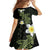 Aloha Hammerhead Shark Family Matching Long Sleeve Bodycon Dress and Hawaiian Shirt Lime Rickey Hawaiian Kakau Tribal Tattoo