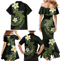 Aloha Hammerhead Shark Family Matching Mermaid Dress and Hawaiian Shirt Lime Rickey Hawaiian Kakau Tribal Tattoo LT9 - Polynesian Pride