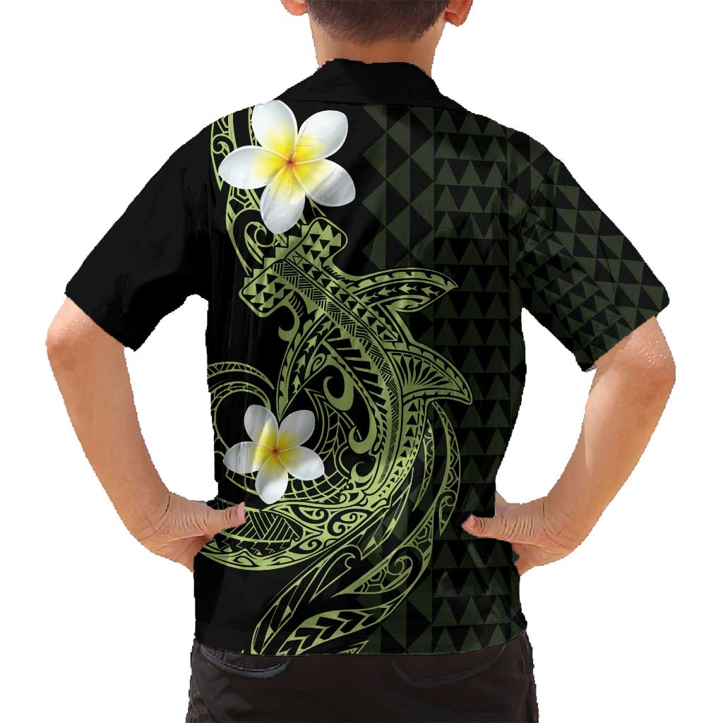 Aloha Hammerhead Shark Family Matching Off Shoulder Maxi Dress and Hawaiian Shirt Lime Rickey Hawaiian Kakau Tribal Tattoo LT9 - Polynesian Pride