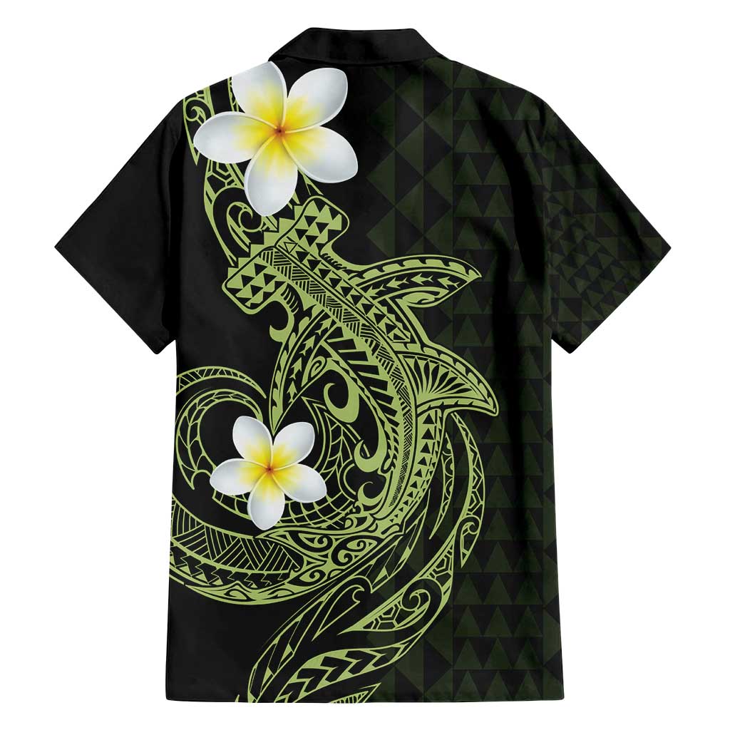 Aloha Hammerhead Shark Family Matching Puletasi and Hawaiian Shirt Lime Rickey Hawaiian Kakau Tribal Tattoo LT9 - Polynesian Pride
