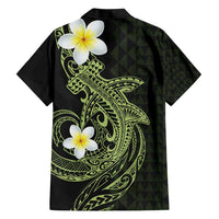 Aloha Hammerhead Shark Family Matching Short Sleeve Bodycon Dress and Hawaiian Shirt Lime Rickey Hawaiian Kakau Tribal Tattoo LT9 - Polynesian Pride