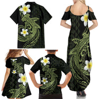 Aloha Hammerhead Shark Family Matching Summer Maxi Dress and Hawaiian Shirt Lime Rickey Hawaiian Kakau Tribal Tattoo LT9 - Polynesian Pride