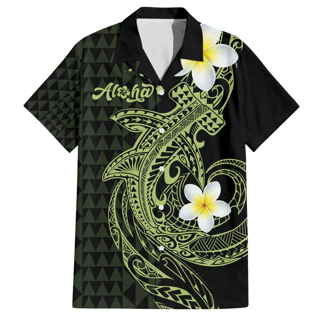 Aloha Hammerhead Shark Family Matching Summer Maxi Dress and Hawaiian Shirt Lime Rickey Hawaiian Kakau Tribal Tattoo LT9 Dad's Shirt - Short Sleeve Lime - Polynesian Pride