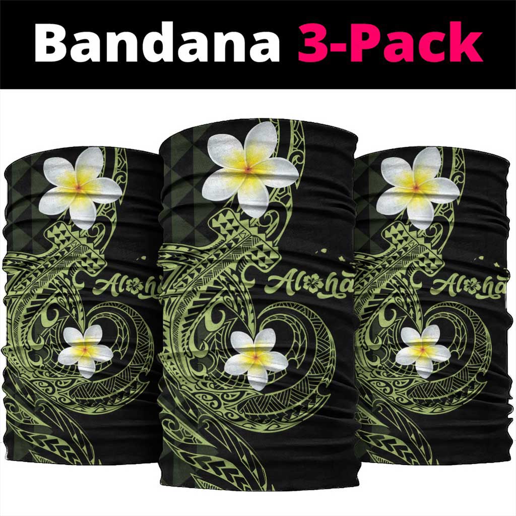 Aloha Hammerhead Shark Neck Gaiter Lime Rickey Hawaiian Kakau Tribal Tattoo - Polynesian Pride