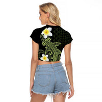 Aloha Hammerhead Shark Raglan Cropped T Shirt Lime Rickey Hawaiian Kakau Tribal Tattoo