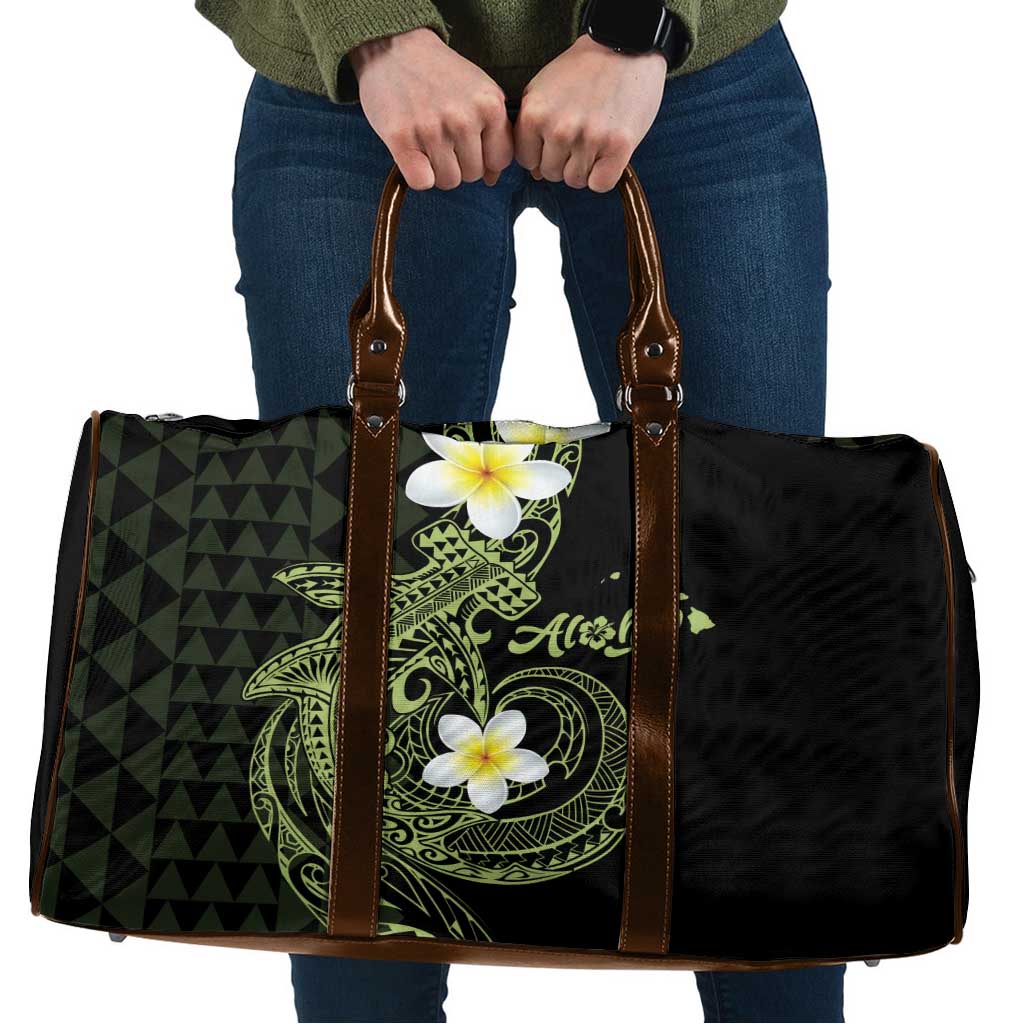 Aloha Hammerhead Shark Travel Bag Lime Rickey Hawaiian Kakau Tribal Tattoo - Polynesian Pride
