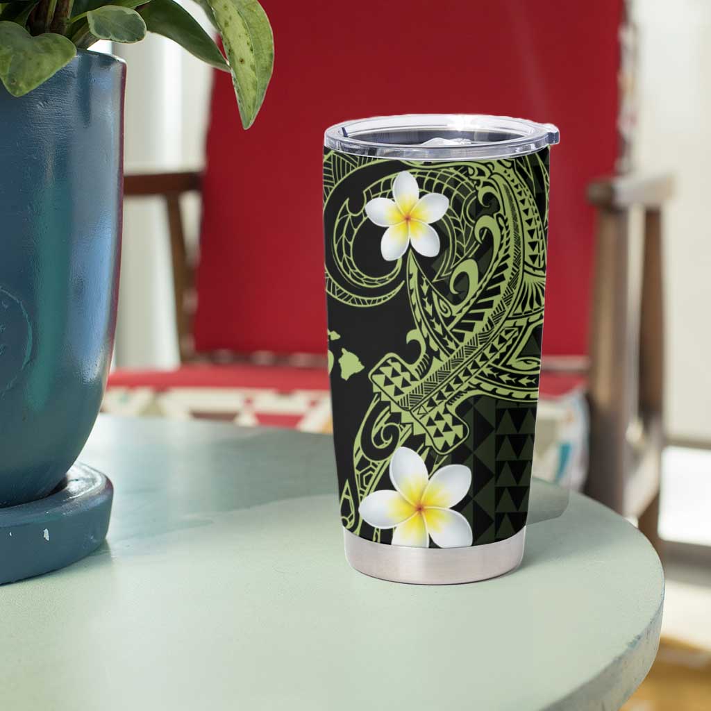 Aloha Hammerhead Shark Tumbler Cup Lime Rickey Hawaiian Kakau Tribal Tattoo