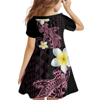 Aloha Hammerhead Shark Family Matching Off Shoulder Maxi Dress and Hawaiian Shirt Vivacious Pink Hawaiian Kakau Tribal Tattoo LT9 - Polynesian Pride
