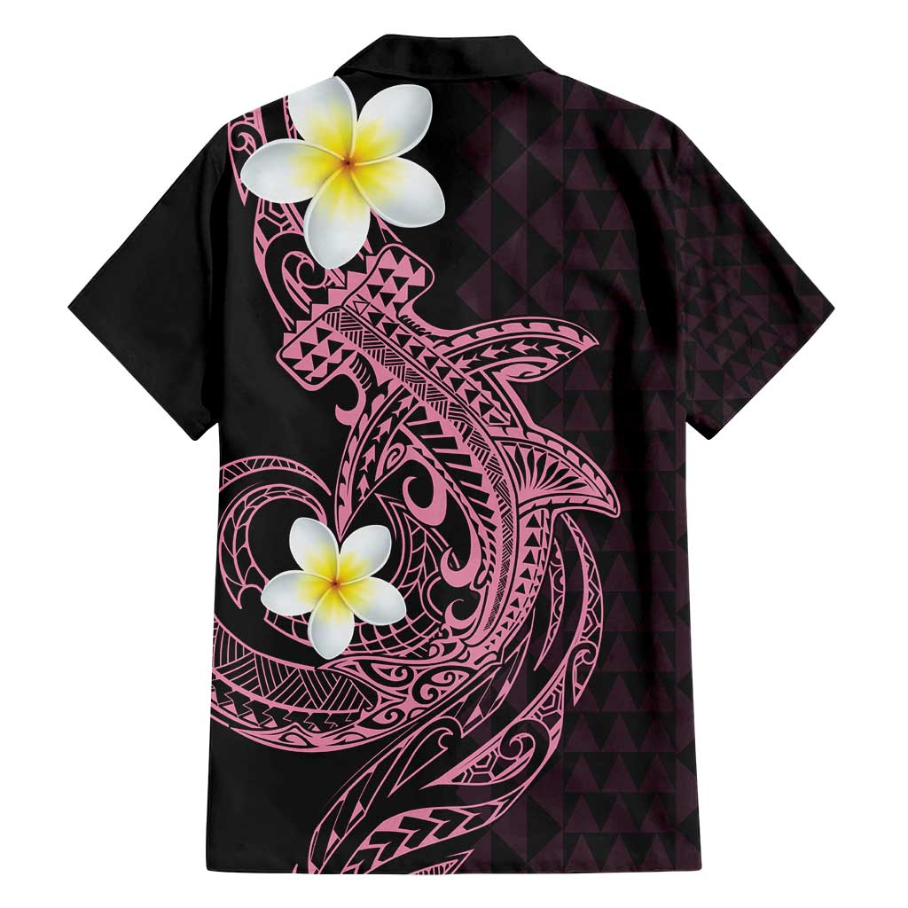 Aloha Hammerhead Shark Family Matching Summer Maxi Dress and Hawaiian Shirt Vivacious Pink Hawaiian Kakau Tribal Tattoo LT9 - Polynesian Pride