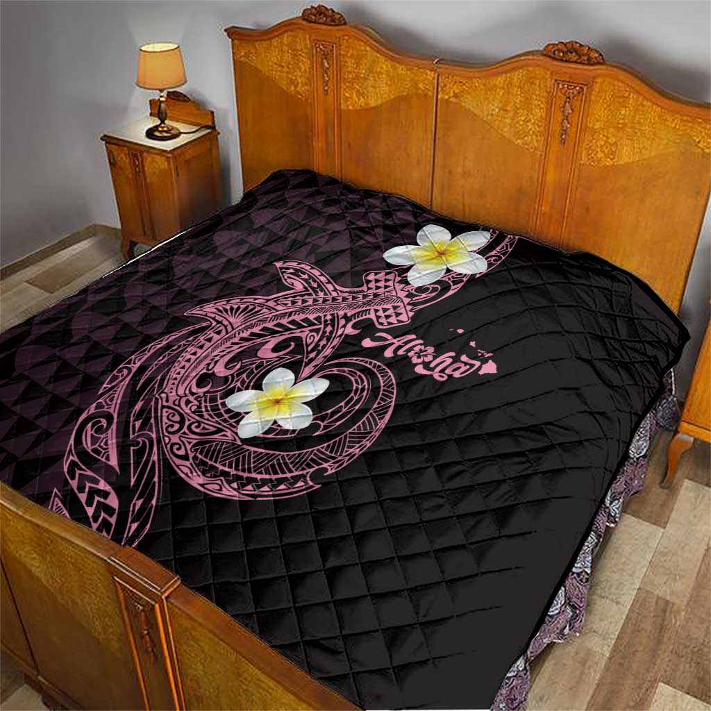 Aloha Hammerhead Shark Quilt Vivacious Pink Hawaiian Kakau Tribal Tattoo