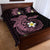 Aloha Hammerhead Shark Quilt Bed Set Vivacious Pink Hawaiian Kakau Tribal Tattoo