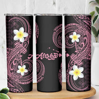 Aloha Hammerhead Shark Skinny Tumbler Vivacious Pink Hawaiian Kakau Tribal Tattoo LT9 - Polynesian Pride