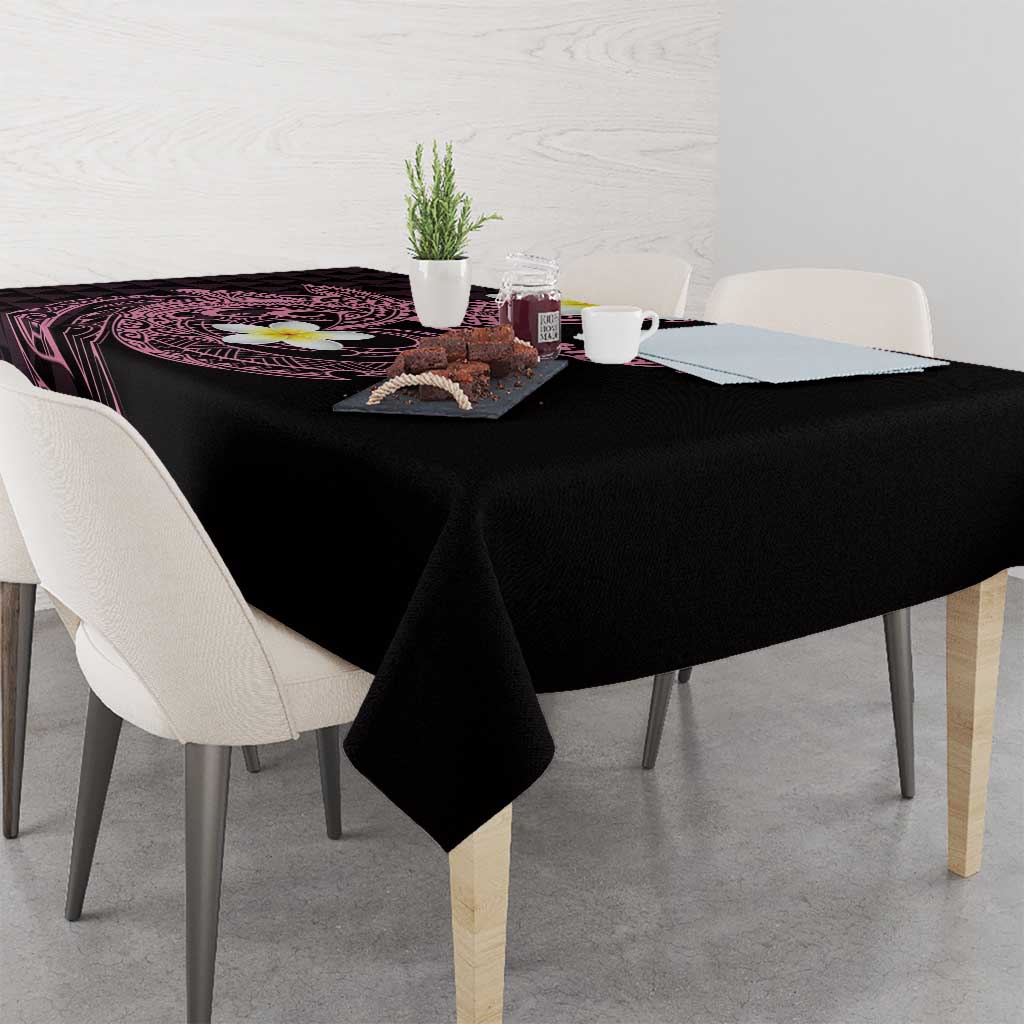 Aloha Hammerhead Shark Tablecloth Vivacious Pink Hawaiian Kakau Tribal Tattoo