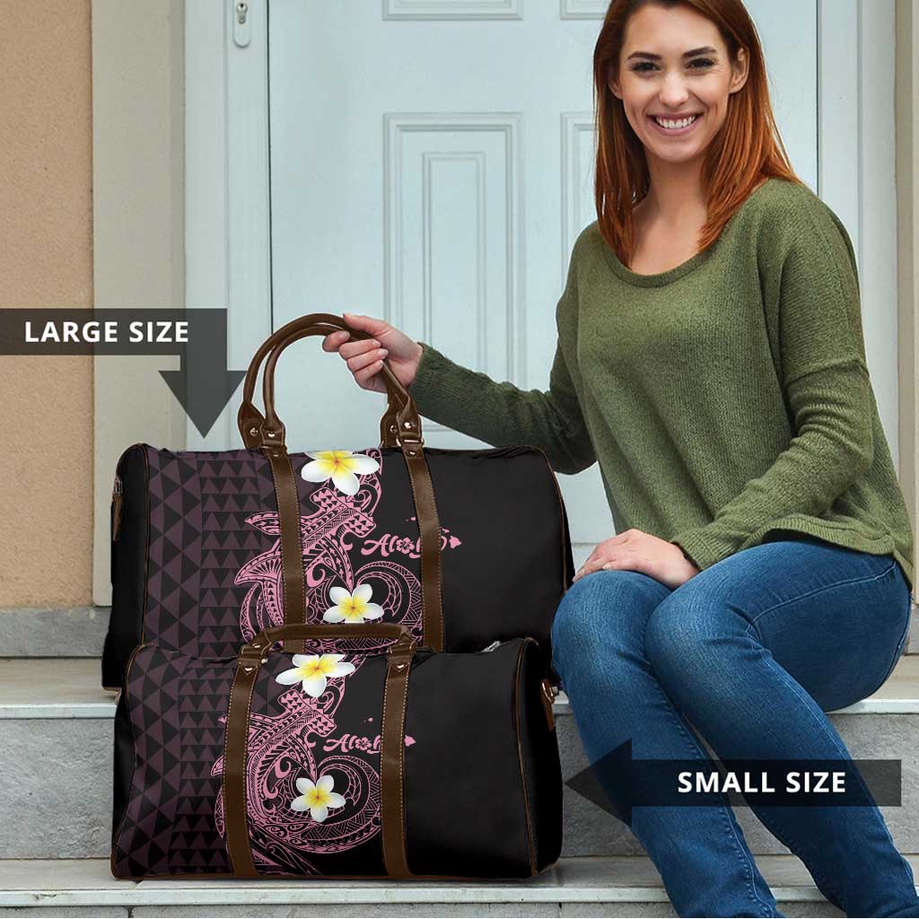 Aloha Hammerhead Shark Travel Bag Vivacious Pink Hawaiian Kakau Tribal Tattoo - Polynesian Pride