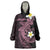 Aloha Hammerhead Shark Wearable Blanket Hoodie Vivacious Pink Hawaiian Kakau Tribal Tattoo