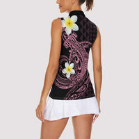 Aloha Hammerhead Shark Women Sleeveless Polo Shirt Vivacious Pink Hawaiian Kakau Tribal Tattoo LT9 - Polynesian Pride