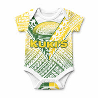 The Kuki's Cook Islands Rugby Baby Onesie Be Unique Vibe White LT9 White - Polynesian Pride