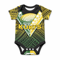 The Kuki's Cook Islands Rugby Baby Onesie Be Unique Vibe Black LT9 Black - Polynesian Pride