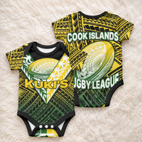 The Kuki's Cook Islands Rugby Baby Onesie Be Unique Vibe Black LT9 - Polynesian Pride