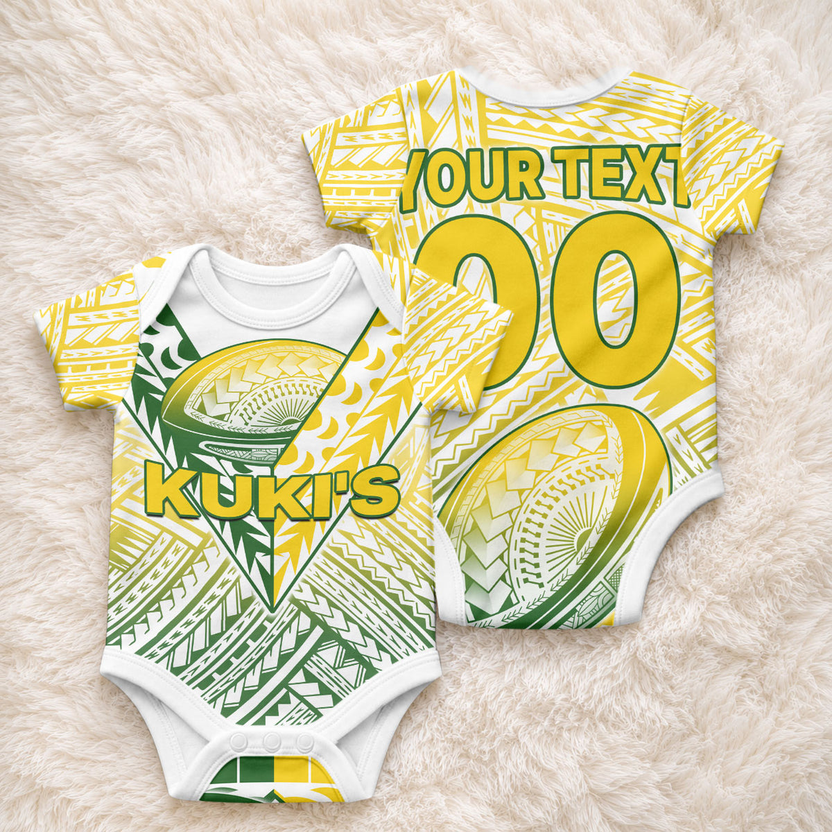 Custom The Kuki's Cook Islands Rugby Baby Onesie Be Unique Vibe White LT9 - Polynesian Pride