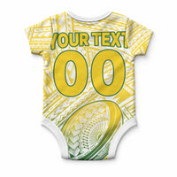 Custom The Kuki's Cook Islands Rugby Baby Onesie Be Unique Vibe White LT9 - Polynesian Pride