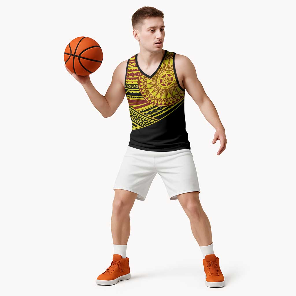 Personalised Tonga Ha apai High School Basketball Jersey Ngatu Fonulei Pattern - Polynesian Pride