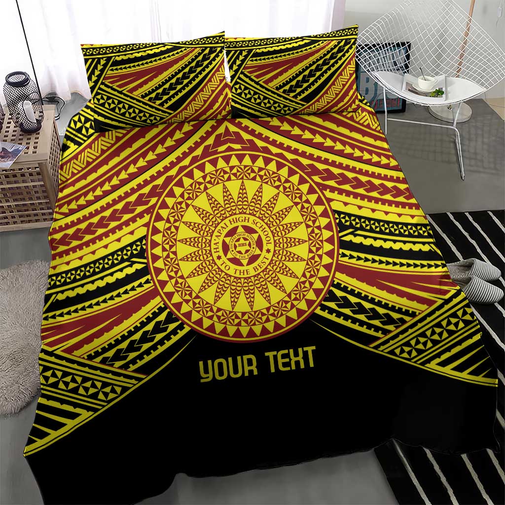 Personalised Tonga Ha apai High School Bedding Set Ngatu Fonulei Pattern