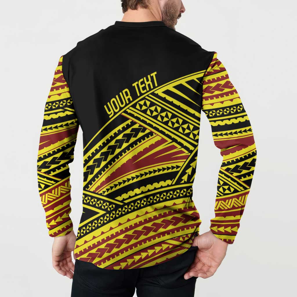Personalised Tonga Ha apai High School Button Sweatshirt Ngatu Fonulei Pattern